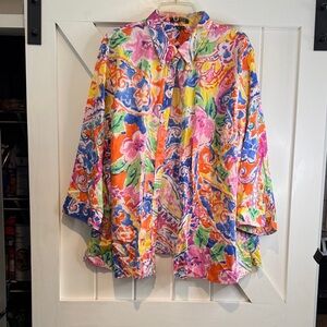 Lauren Ralph Lauren Multicolor Floral Paisley Button-Down Shirt